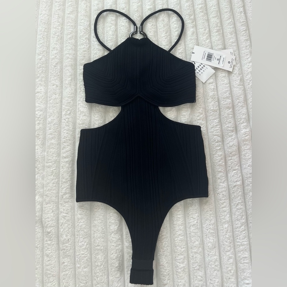 Hervé Léger Paris Cutout Bodysuit – Black